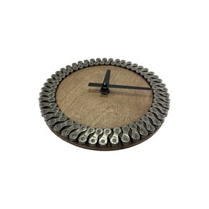 Wood and Bike Chain clock, 100% upcycled, Clock, Wood and Metal, Bike clock, Wall clock, Sustainable Home Goods, Repurposed Bike Chain image 2