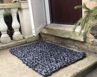 Eco-Friendly Kitchen Mat, Crocheted Bike Tube Rug, Christmas, Wedding, Housewarming, Inner Tube, Waterproof Anti-fatigue, Indoor/Outdoor