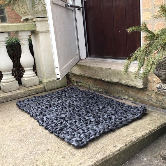 Eco-friendly Kitchen Mat, Crocheted Bike Tube Rug, Christmas