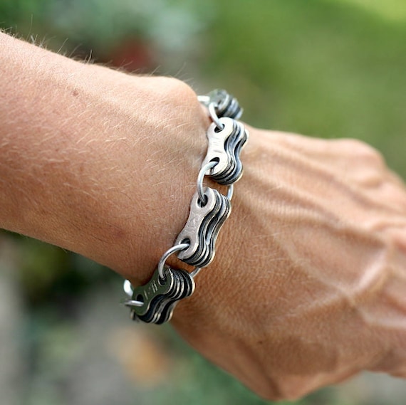 Unisex Bike Chain Bracelet Father s Day Dad Gift Bicycle Jewelry Recycled Bike Parts Repurposed Metal Cyclist Bike Gift Industrial Etsy