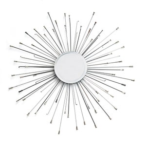 Midcentury Modern Sunburst Mirror with Repurposed Bicycle Spokes