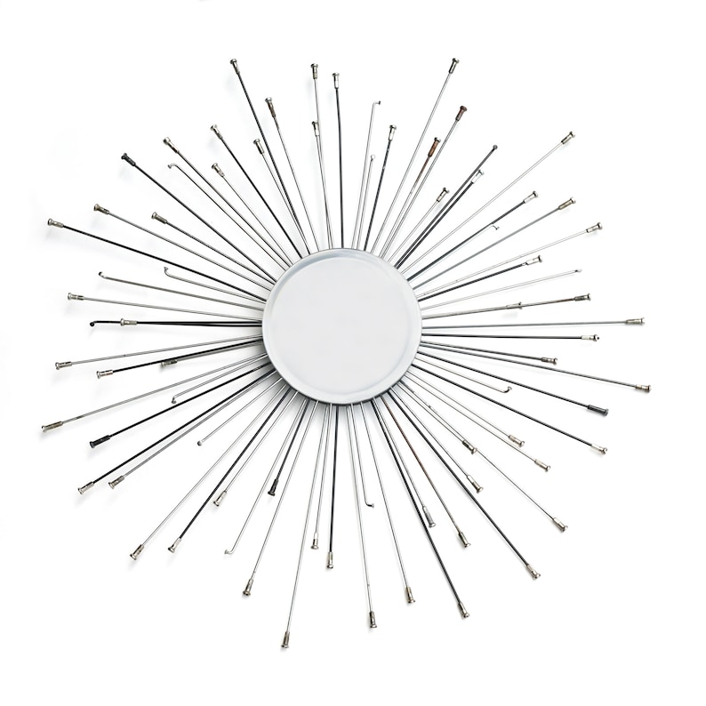 Midcentury Modern Sunburst Mirror Upcycled Bicycle Spokes Housewarming Wedding Bike Gift Loft Decor Repurposed Biker Parts