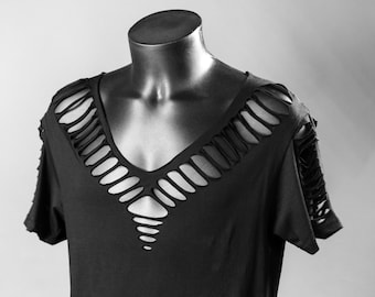 T-shirt for men cut out and braided - ADONIS