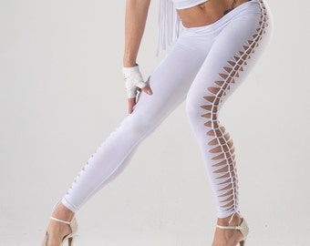 original and sexy leggings, ripped and braided - ONEIDA