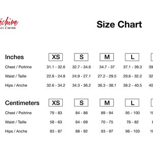 Puede incluir: Tabla de tallas para ropa en pulgadas y cent&iacute;metros. La tabla muestra las medidas de pecho, cintura y caderas en tallas XS, S, M, L, XL y XXL.