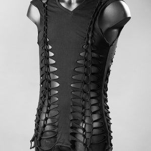 T-shirt for Men Cut Out and Braided - ROCK - Etsy