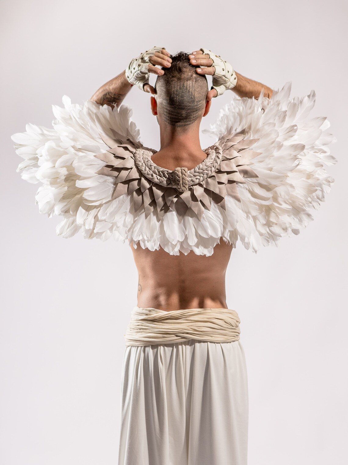 Feathered Shoulder Pad Costume Festival Burning Man Etsy