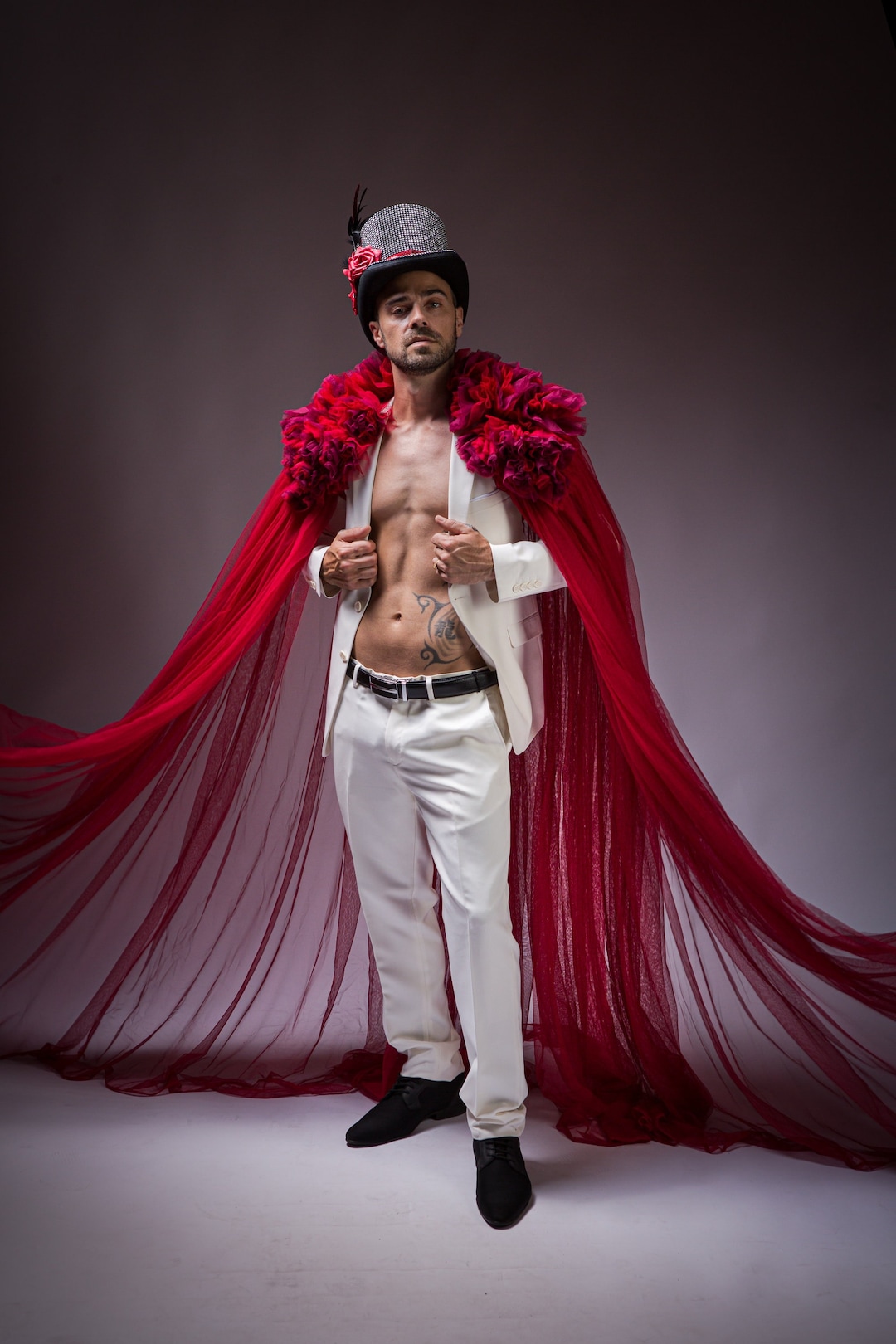 Red Cape in Veil for Men, Event, Festival, Stage, Singer Costumes - Etsy, image size:1080x1620