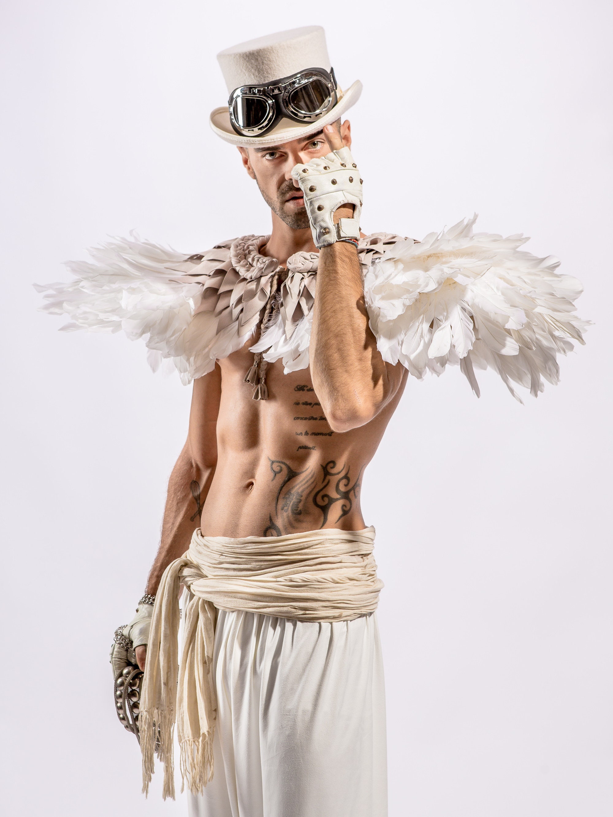 Feathered Shoulder Pad costume Festival Burning man Etsy