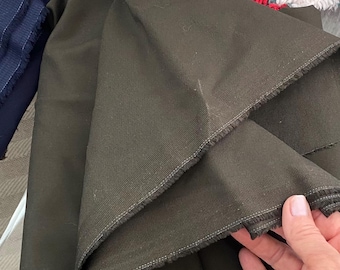Dark Olive Cotton Twill Fabric, Dark Olive Twill Cotton Apparel Fabric by the Yard