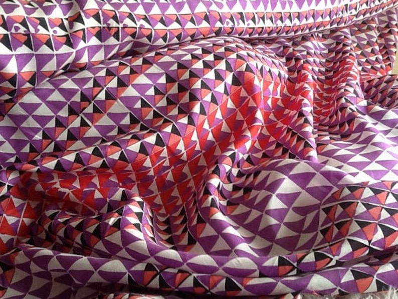 Fabric by the Yard Geometric Silk Fabric by the Yard Yardage Silk Yardage