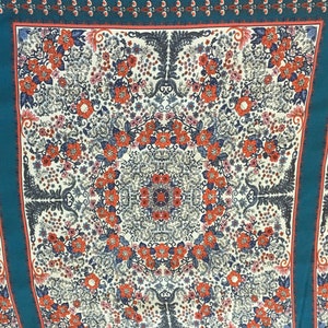 Border Mosaic Rayon Fabric by the Yard, Rayon Crepe Fabric Yardage, Mixed Print Fabric by the Yard, Yardage