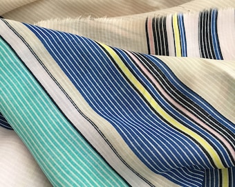 Striped Rayon Staple Fabric: Lightweight Summer Apparel, 57/58" Wide, Semi Sheer Rayon
