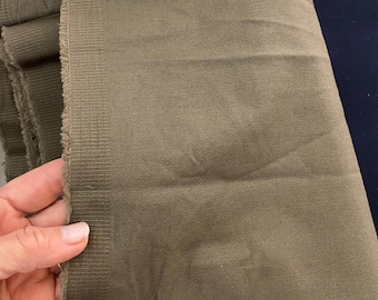 Light Olive Cotton Twill Fabric, Khaki Olive Twill Cotton Apparel Fabric by the Yard