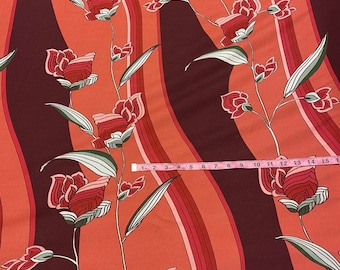 Boho Floral Rayon Crepe Fabric: Vibrant Print (Small Damage)