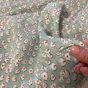 Pale Green Rayon Fabric, Printed Rayon, Rayon by the Yard, Fabric Yardage, Wide goods, Deadstock Apparel Fabric