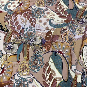Desert Trip Rayon Fabric, Printed Rayon, Rayon by the Yard, Fabric Yardage, Wide goods