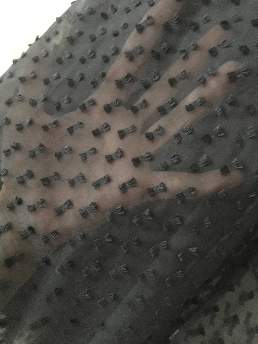 Sheer Black Swiss Dot Fabric by the Yard, Black Dot Fabric, Swiss Dot