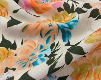 Cotton Lawn Floral Print, Fabric by the Yard, Cotton Yardage, Cotton Lawn Yardage, Deadstock Fabric