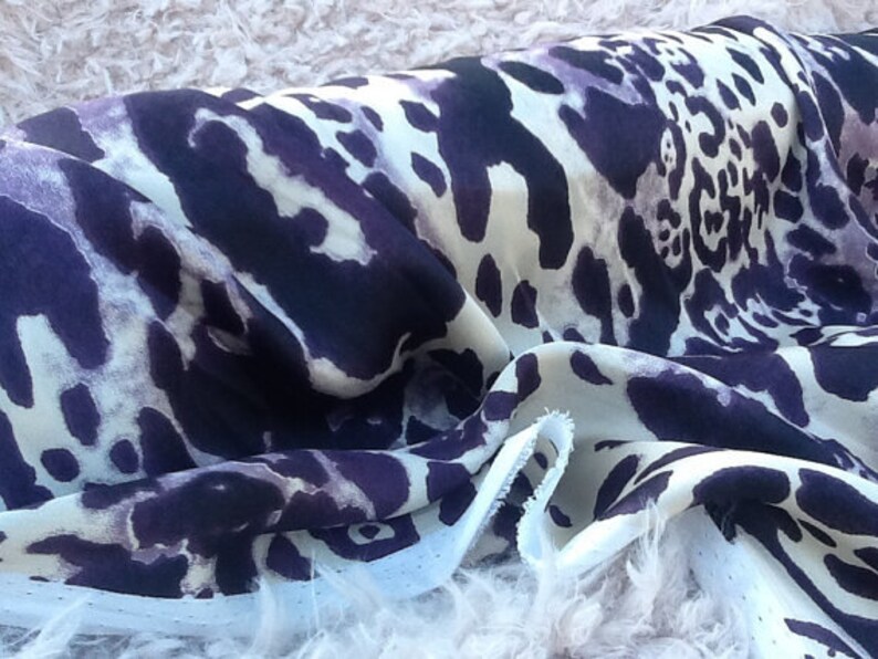 Purple Leopard Satin Fabric by the Yard Satin Yardage Fabric Etsy