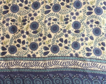 Sheer Floral Border Print Fabric: Polyester Apparel Fabric