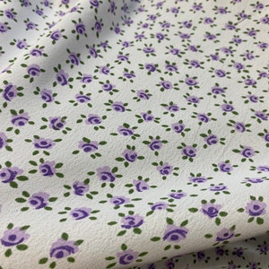 Purple Spring Rayon Crepe Fabric by the Yard, Rayon Crepe Fabric Yardage, Fabric by the Yard, Yardage