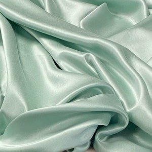 Mint Green Silk Charmeuse Fabric by the Yard, Silk Yardage, Fabric by the Yard, Silk by the Yard, Wide Goods image 2