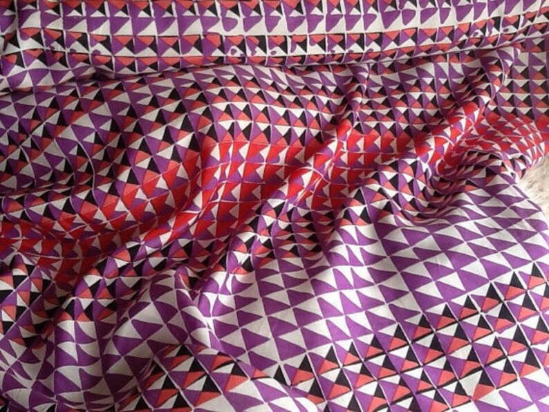 Fabric by the Yard Geometric Silk Fabric by the Yard Yardage Silk Yardage