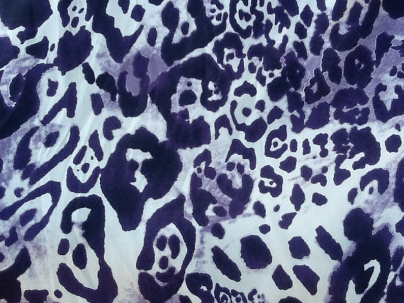 Purple Leopard Satin Fabric by the Yard Satin Yardage Fabric | Etsy
