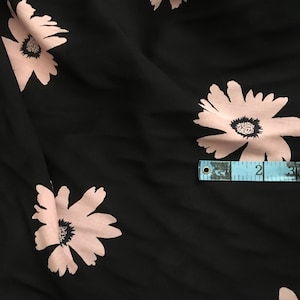 Pink Daisy Rayon Staple Fabric, Printed Rayon Staple, Rayon by the Yard, Fabric Yardage, Wide goods