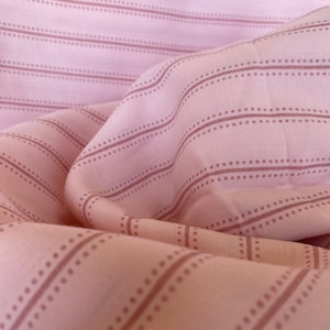 Pink Striped Rayon Modal Fabric: Lightweight Silky Soft Yardage