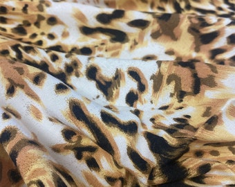 Cheetah Print Rayon Challis Fabric - Apparel Yardage (43" Width)