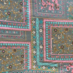 Soft Olive Teal Rayon Challis Fabric by the Yard, Printed Rayon by the Yard, Apparel Yardage