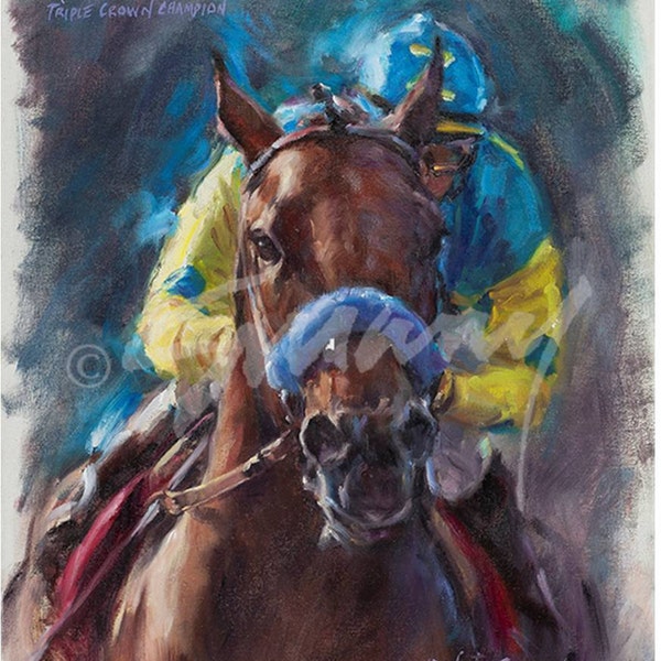 American Pharoah - Triple Crown Champion - blank notecard by Celeste Susany