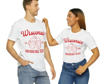 University of Wisconsin Drinking Team Tee, College Tee, Tailgate Shirt