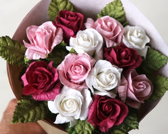 Paper Rose Bouquet | Handmade Paper Flowers for Anniversary, Wedding, Home Decoration or Gift