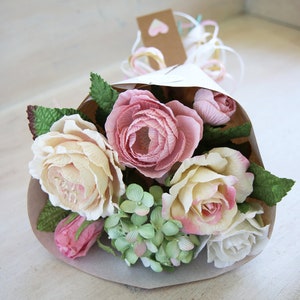 Mazzo di rose di carta / Fiori di carta fatti a mano per la festa della mamma, anniversario, matrimonio, compleanno o occasione speciale