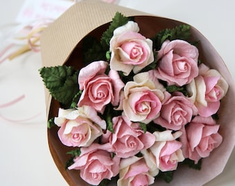 Ramo de rosas de papel para el Día de la Madre / Regalo hecho a mano para mamá / Madre