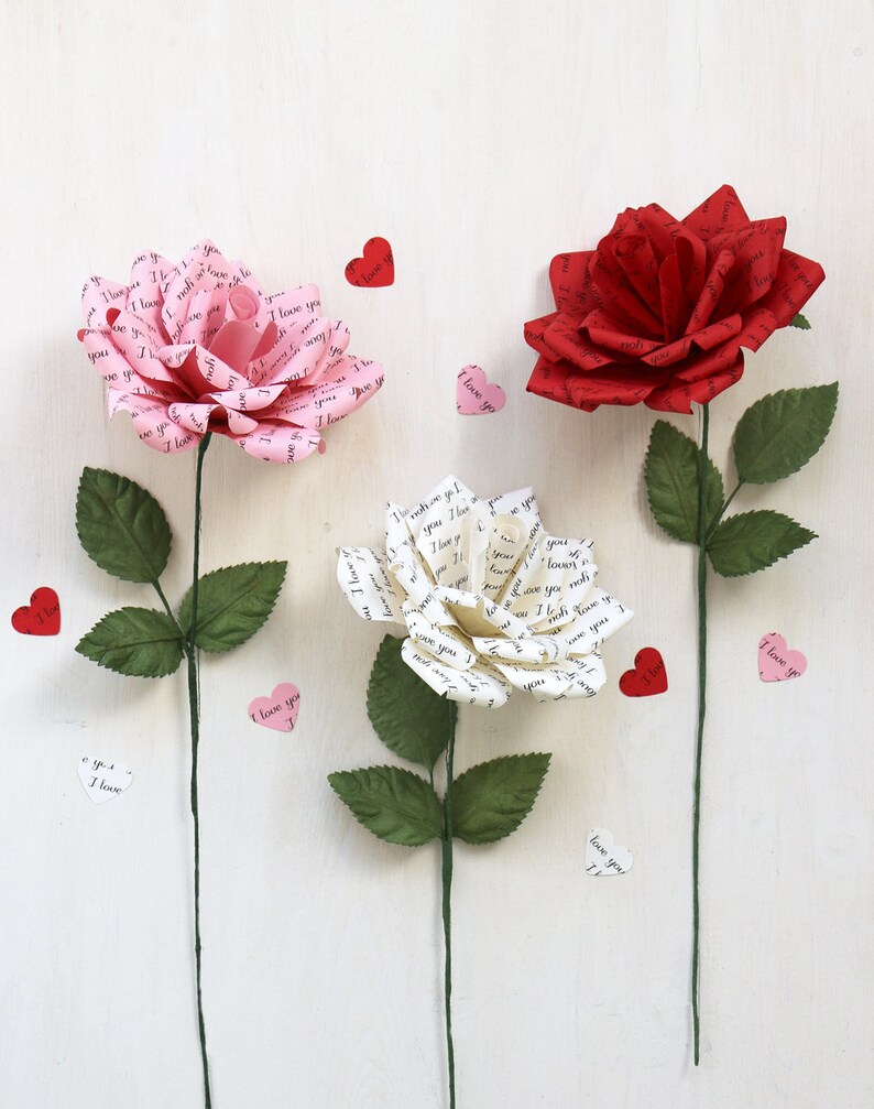 I Love You Paper Rose: Handmade Romantic Gift image 2