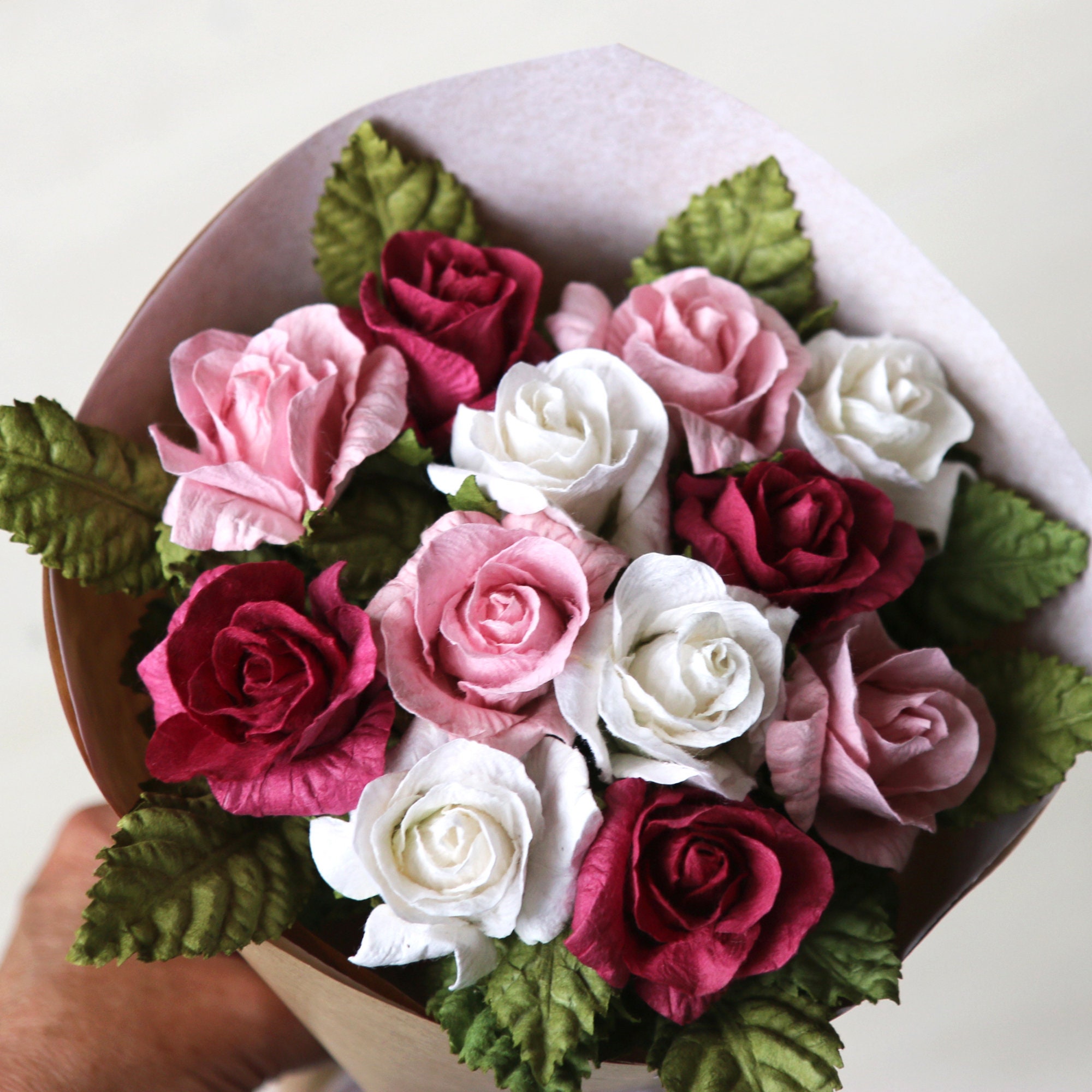 Paper Rose Bouquet Handmade Paper Flowers for Anniversary, Wedding, Home  Decoration or Gift 