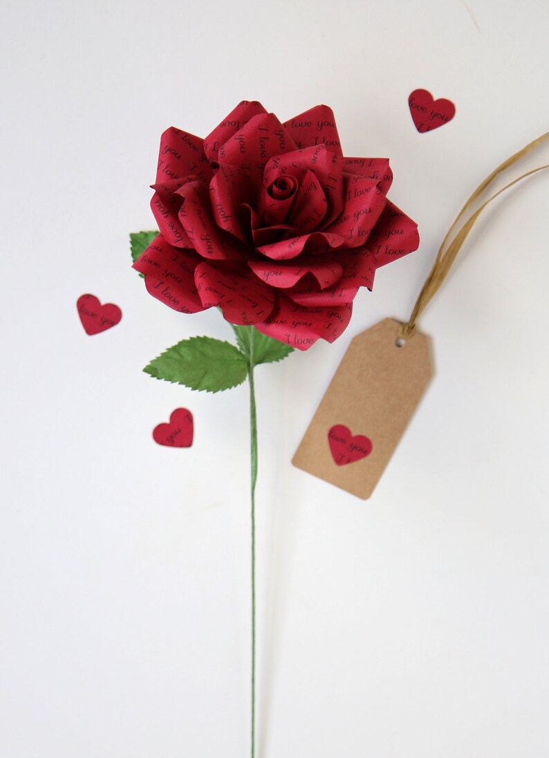 I Love You Paper Rose: Handmade Romantic Gift image 7