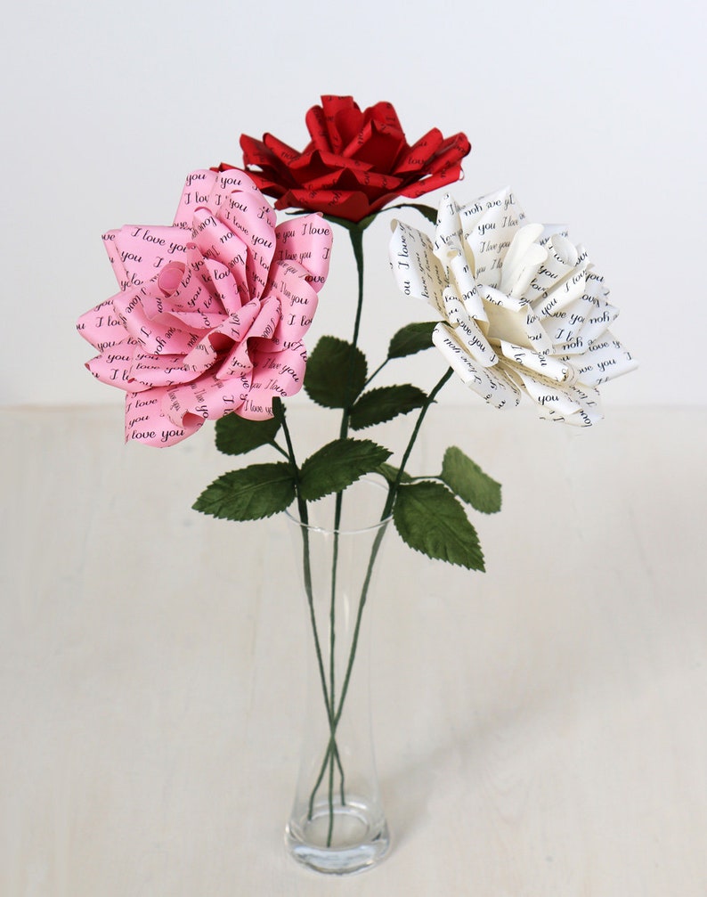 I Love You Paper Rose: Handmade Romantic Gift image 8