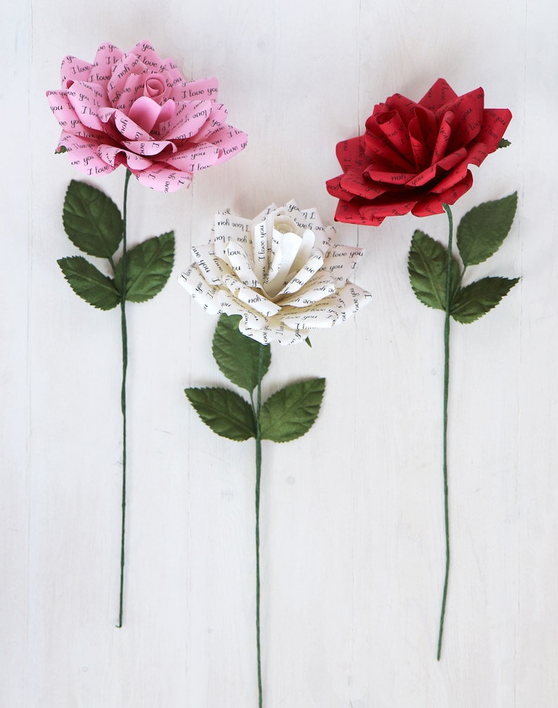I Love You Paper Rose: Handmade Romantic Gift image 5