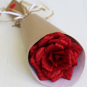 I Love You Paper Rose: Handmade Romantic Gift image 4
