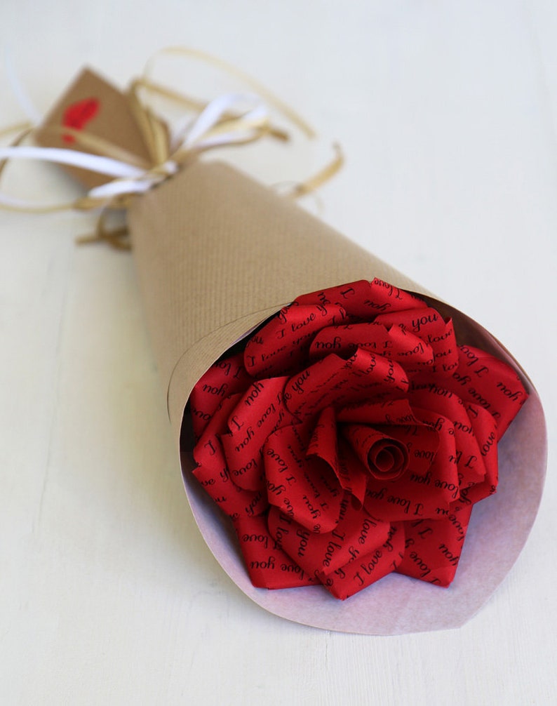 I Love You Paper Rose: Handmade Romantic Gift image 4