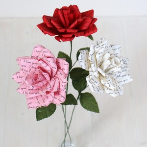 I Love You Paper Rose: Handmade Romantic Gift image 6
