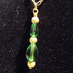 Peridot Teardrop Glass Bead Necklace