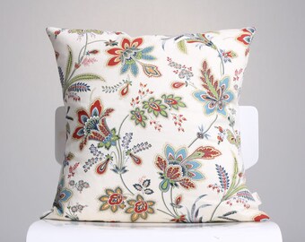 Floral Pillow Cover, Floral Cushion,  Decorative Pillow, Sofa Pillow,  Vintage Pillow Cover, Home Decor, Throw Pillow, Cream Cushion Cover