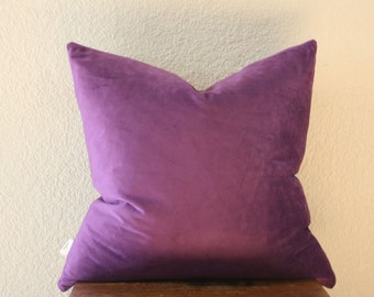 Purple Velvet Pillow Cover / Throw Pillow / Decorative Pillow / Festive Pillow / Cushion Cover / Both Side, 16X16, 18X18, 20X20, 22X22