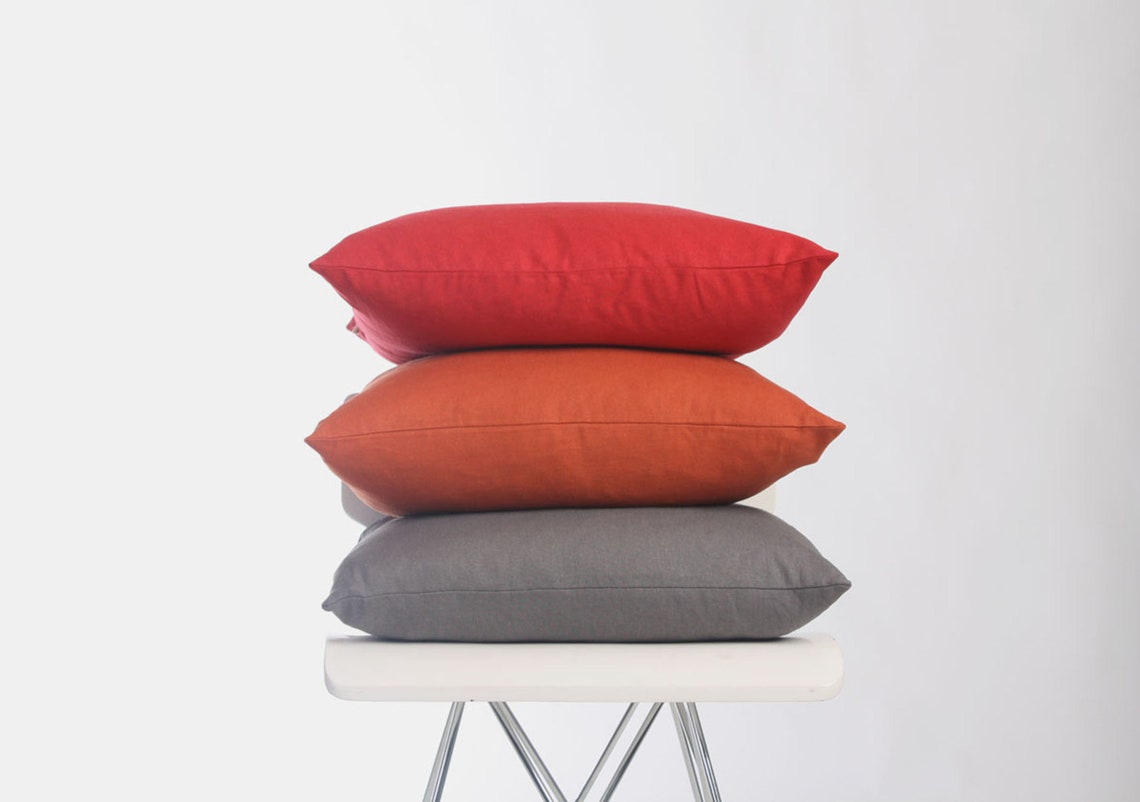 Purple Pillow Cover Linen Pillow Purple Cushion Cover Etsy